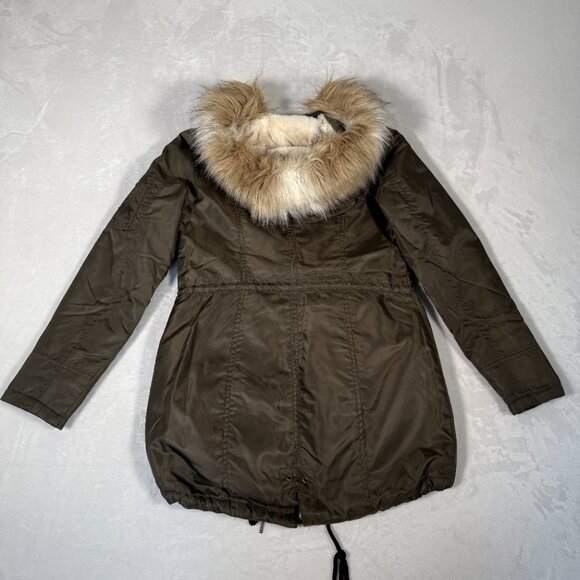 American Rag Cia Parka Jacket Women Size S Olive Green Full Zip Hooded Coat - Picture 16 of 16